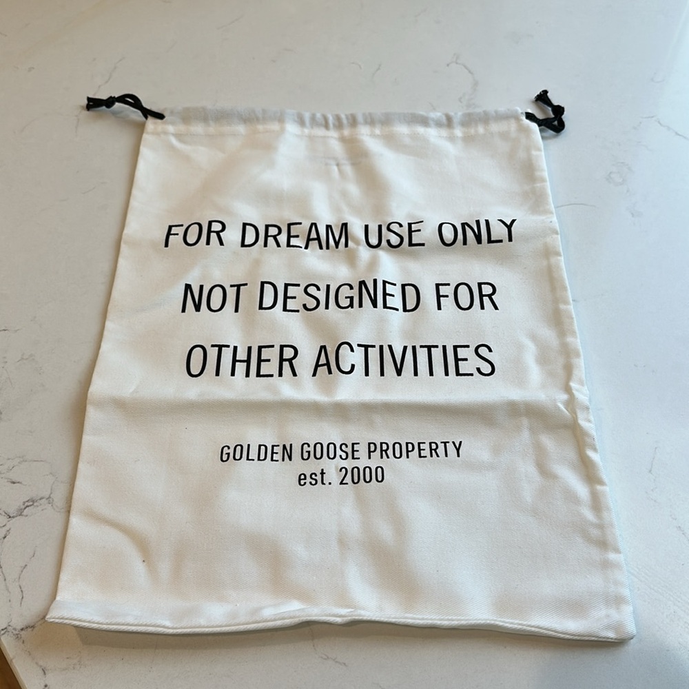 Golden Goose White Drawstring Bag